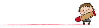 クレヨンで線を描く男の子のタイトル枠1