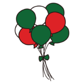 クリスマスっぽい風船の束2