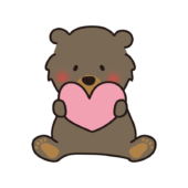 ハートを持っているツキノワグマ