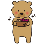 秋の味覚を楽しむヒグマ