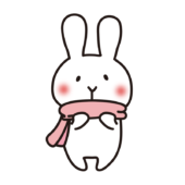 マフラーをしている白いうさぎ