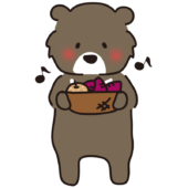 秋の味覚を楽しむツキノワグマ