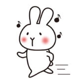 余裕で走る白いうさぎ