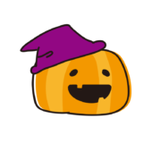 魔女の帽子をかぶっているジャック・オー・ランタン