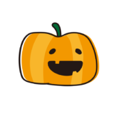 横を向いているジャック・オー・ランタン