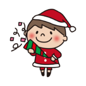 クリスマスパーティーでクラッカーを鳴らす子供