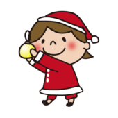 クリスマスの飾りつけをする子供（女の子1）