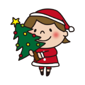 クリスマスツリーを運ぶ子供