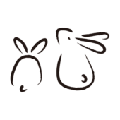 筆で描いたような和風のうさぎ