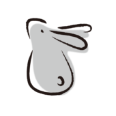 和風うさぎ1（グレー）