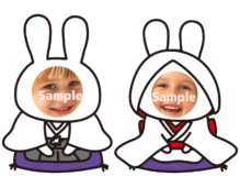 【顔はめ】白いうさぎの和装の結婚式