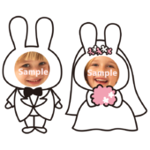 【顔はめ】白いうさぎのウエディングドレスの結婚式