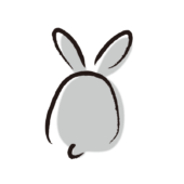 和風うさぎ2（グレー）