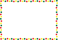 クリスマスカラーの丸で囲まれている枠