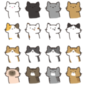 ゆるゆる猫柄イラストセット