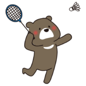 バドミントンをするツキノワグマ1