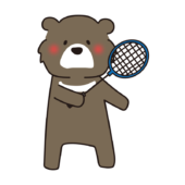 バドミントンをするツキノワグマ2