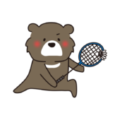 バドミントンをするツキノワグマ3