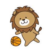 バスケでドリブルをするライオン1