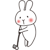 ゴルフをする白いうさぎ2