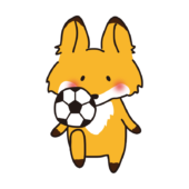 サッカーをするキツネ1