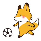 サッカーをするキツネ3