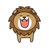 元気にガォーとするライオン