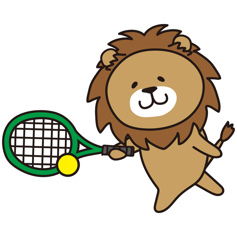 テニスをするライオン1