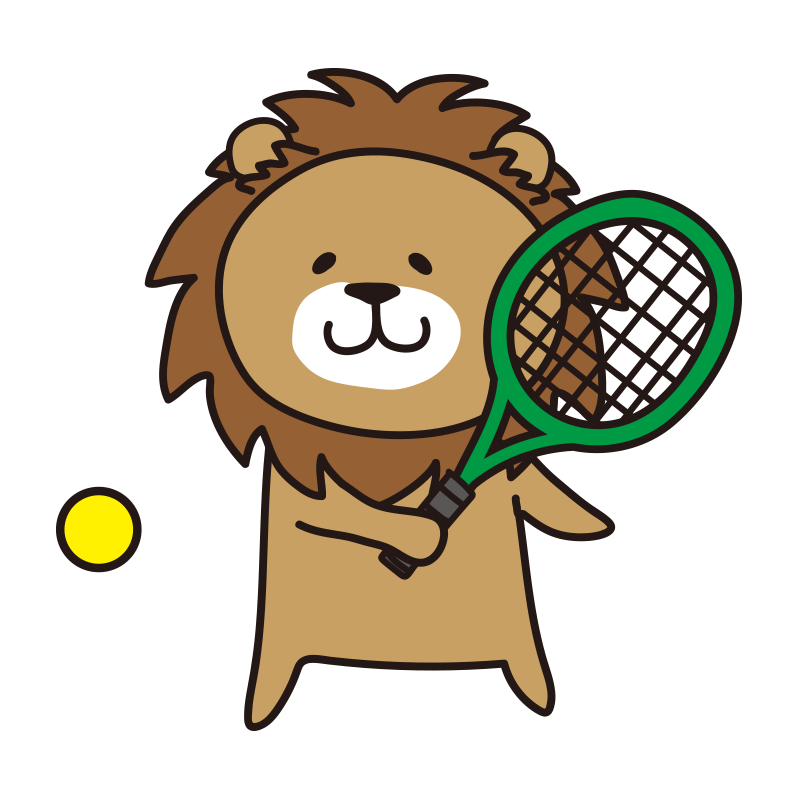 テニスをするライオン2