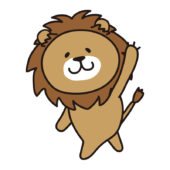 またねと手を振るライオン