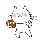 ラグビーをする白い猫1