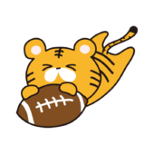 ラグビーでトライするトラ