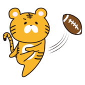 ラグビーでボールを蹴るトラ