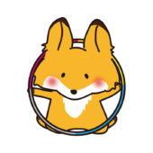 新体操でフープを使って踊るキツネ1