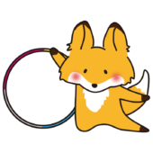 新体操でフープを使って踊るキツネ2