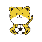 サッカーボールで遊ぶチーター