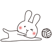 バレーをする白いうさぎ3