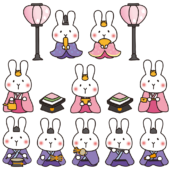 白いうさぎの雛人形
