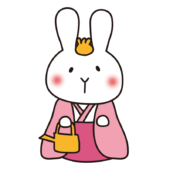 白うさぎの雛人形の三人官女（提子）