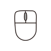 ホイールに色がついているシンプルなマウス