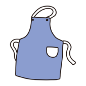 シンプルな青いエプロン