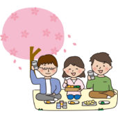 お花見をする大人たち