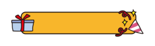 プレゼントとクラッカーのタイトル枠