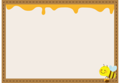 蜜蜂とハチミツの枠（横）