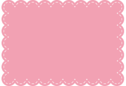 もこもこと点線のピンクの枠