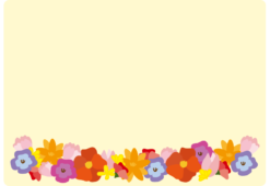 ブーケのようなお花の枠（横）