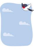 空を飛ぶツバメの枠（縦）