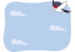 空を飛ぶツバメの枠（横）