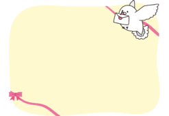 手紙を運ぶ白い鳩の枠（横）