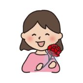 母の日にカーネーションをもらって喜ぶママ1